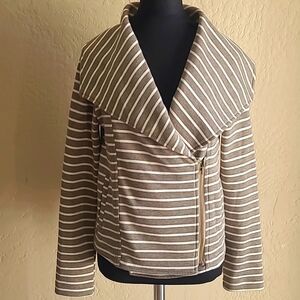 Mystree Gray striped moto jacket S